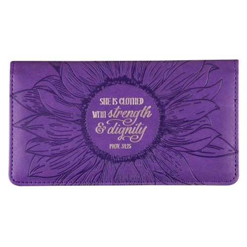 Checkbook Wallet Purple Strength & Dignity Prov. 31:25