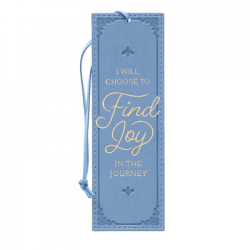 Find Joy in the Journey Blue Faux Leather Bookmark