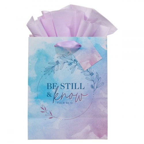 Gift Bag MD Purple/Blue Be Still & Know Ps. 46:10