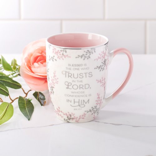 The One Who Trusts in the Lord Pink Ceramic Mug - Jeremiah 17:7