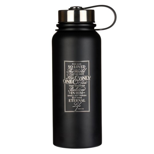 Water Bottle SS Black One & Only Son John 3:16