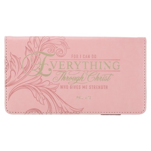 Checkbook Wallet Pink Everything Through Christ Phil. 4:13