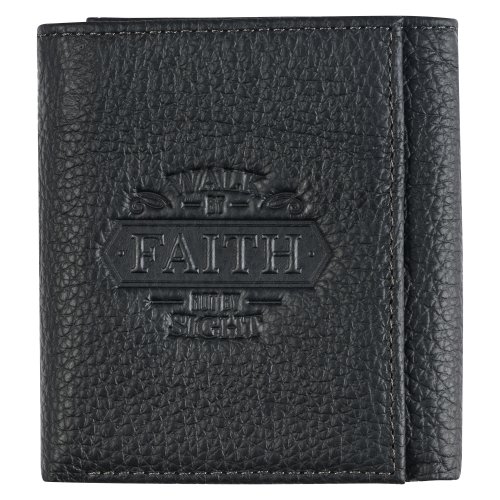 Wallet Leather Black Walk by Faith 2 Cor. 5:7