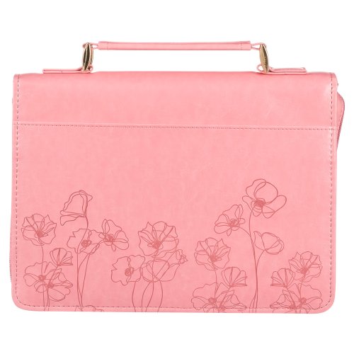 Medium Pastel Meadow Pink Watercolor Faux Leather Bible Cover