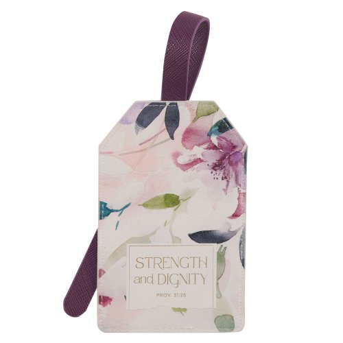 Luggage Tag Burgundy Strength & Dignity Prov. 31:25