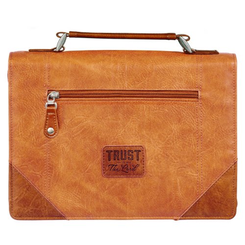 XL Trust in the Lord Two-tone Tan Classic Bible Cover - Prov. 3:5