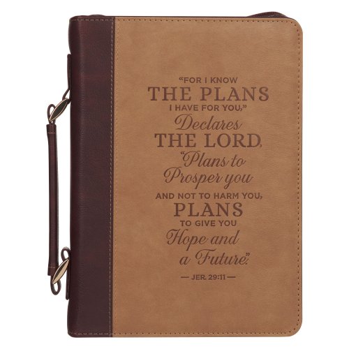 Medium Bible Cover Classic Two-tone Plans Jer. 29:11