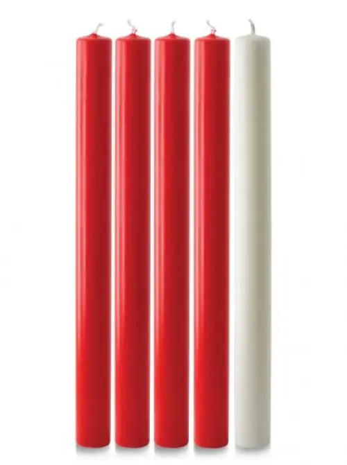 10" x 7/8" Advent Candle Set - Red and White