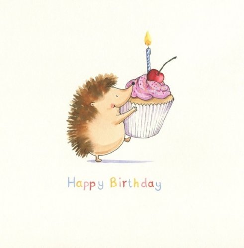 Hedgehog and Cupcake Birthday Single Card