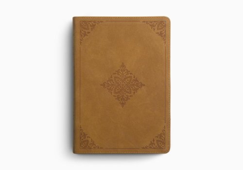 ESV Large Print Bible (TruTone, Nubuck Caramel, Fleur-de-lis Design)