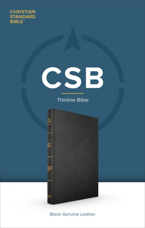 CSB Thinline Bible, Black Genuine Leather