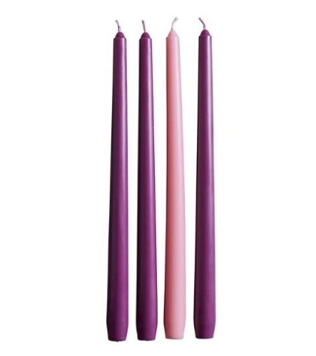 12" Advent Taper Candle Set