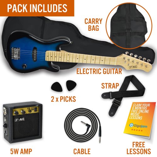 3rd Avenue Junior Electric Guitar Pack - Blueburst