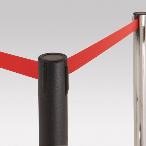 Retractable Barrier System with Black Pole & Red Barrier Tape