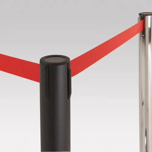 Retractable Barrier System with Black Pole & Red Barrier Tape