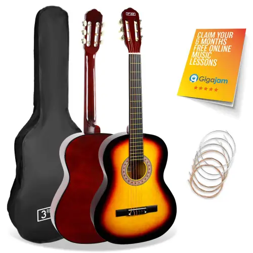 3rd Avenue 3/4 Size Classical Guitar Pack - Sunburst