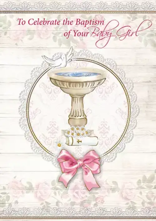 Baby Girl Baptism Single Card