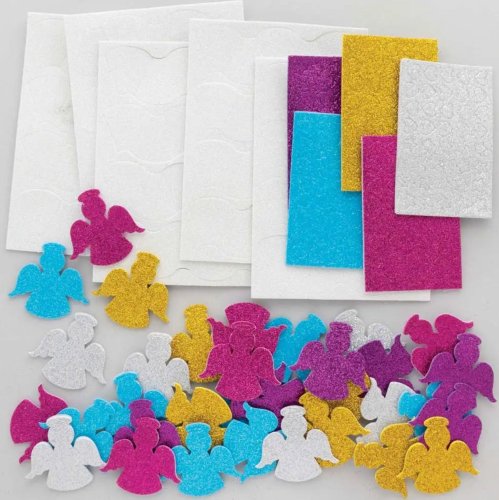 Angel Glitter Foam Stickers (Pack of 100)