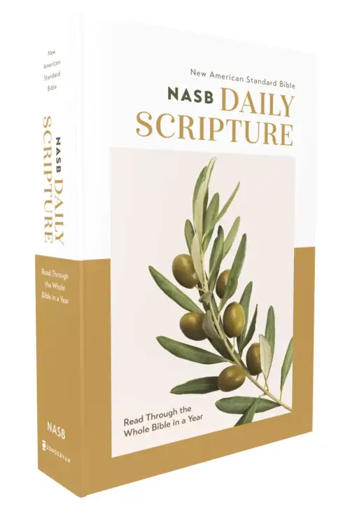 NASB, Daily Scripture, Paperback, White/Olive, 1995 Text, Comfort Print