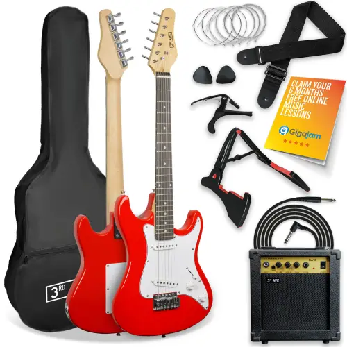 3rd Avenue 3/4 Size Electric Guitar Pack - Red