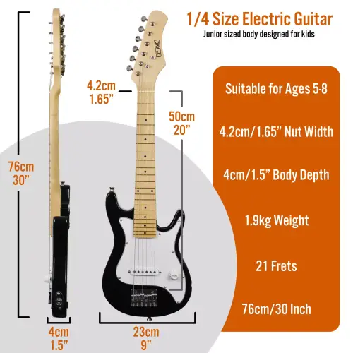 3rd Avenue Junior Electric Guitar Pack - Black and Whit