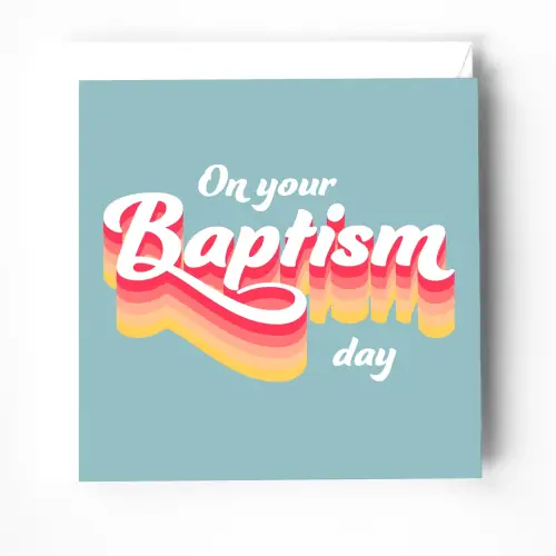 Baptism greeting card with bible verse inside. Romans 15 verse 13