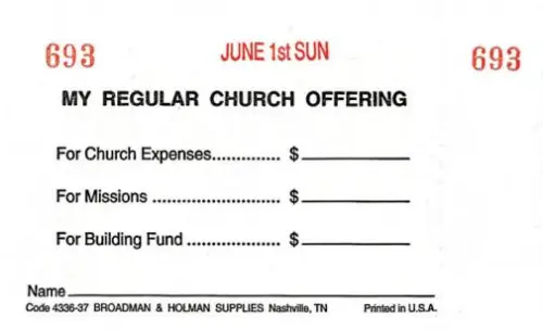 Offering Envelope: Weekly Three-Fund - Dated and Numbered (Package of 53)