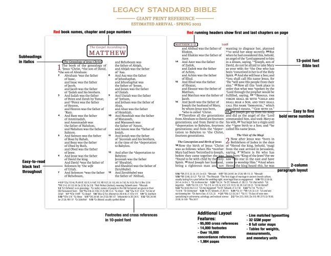 Legacy Standard Bible, Giant Print Reference Edition - Paste-Down Cowhide