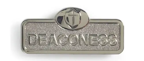 Deaconess Badge with Cross - Silver Finish