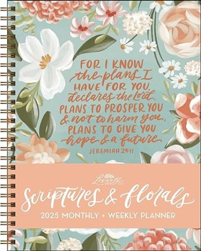 Scriptures And Florals 12-month 2025 Monthly/weekly Planner Calendar