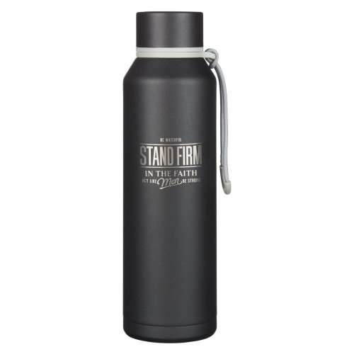 Water Bottle SS Black Stand Firm 1 Cor. 16:13