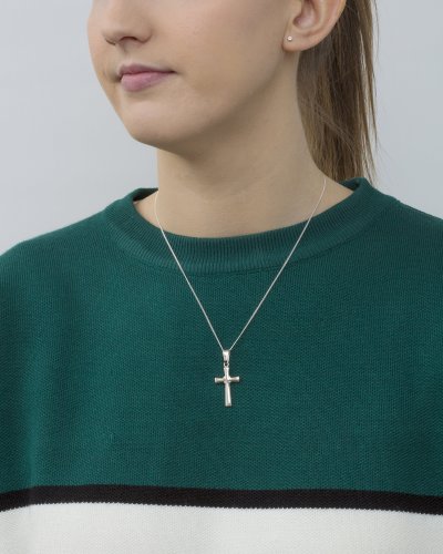 Silver Medium Plain Cross Pendant