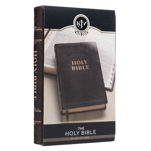 KJV Bible Deluxe Gift Faux Leather, Dark Brown