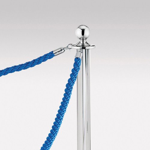 Rope & Pole Barrier System - Chrome Pole