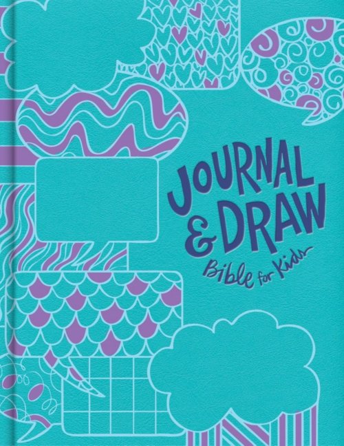 CSB Journal And Draw Bible For Kids-Teal LeatherTouch Over Board