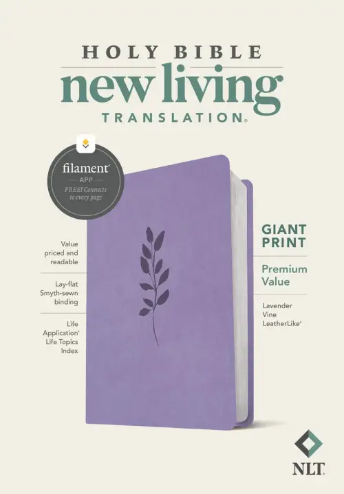 NLT Giant Print Premium Value Bible, Filament Enabled (LeatherLike, Lavender Vine)