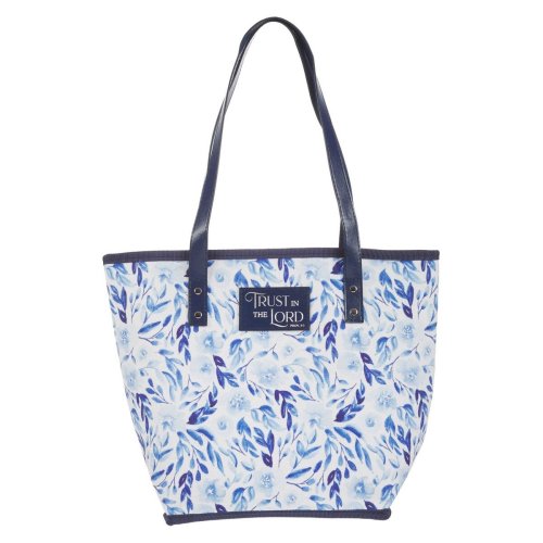 Tote Bag Blue Floral Trust Prov. 3:5