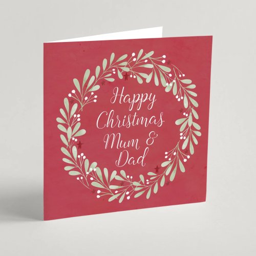 Happy Christmas Mum and Dad Single Christmas Card