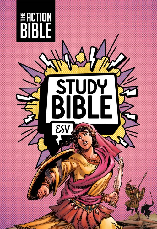 Action Bible Study Bible ESV, Leathersoft, Pink, Full Color