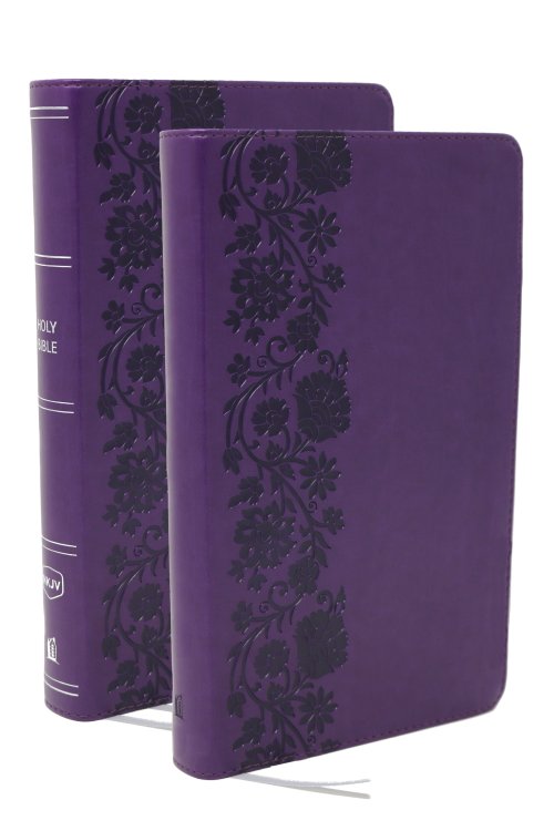 NKJV Personal Size Large Print Reference Bible + Journal Set (Comfort Print)-Purple Leathersoft