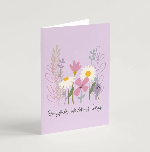 'On Your Wedding Day' (Wild Meadow) A6 Greeting Card