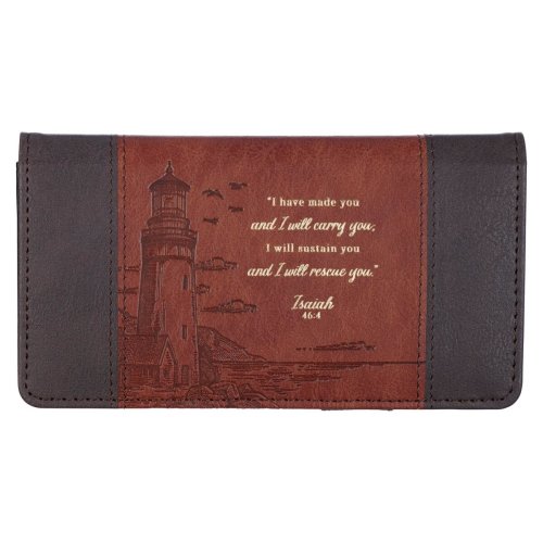 Checkbook Wallet Two-tone Brown I Will Carry You Isa. 46:4