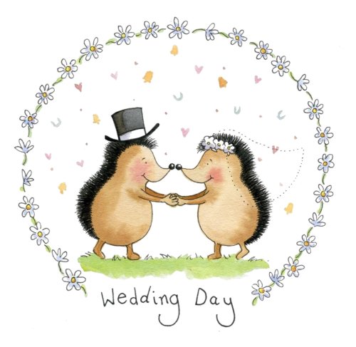 Hedgehogs Wedding Single Card