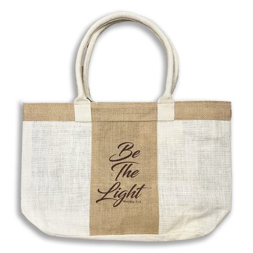 Be The Light Jute Tote Bag