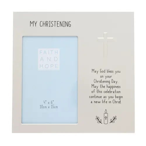 Faith & Hope Embossed Frame 4" x 6" - Christening