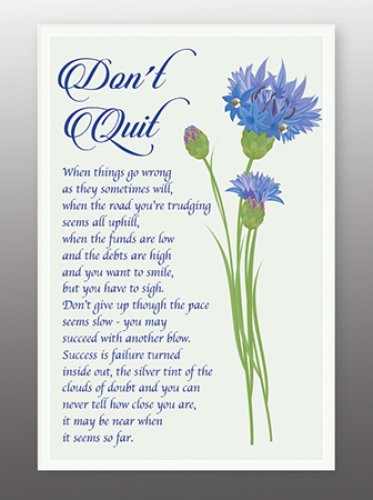 Don't Quit Glass Plaque