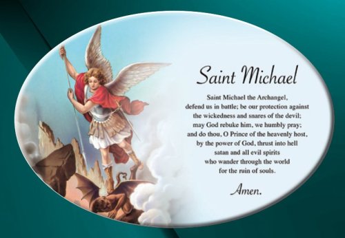 Saint Michael Ceramic Oval Plaque