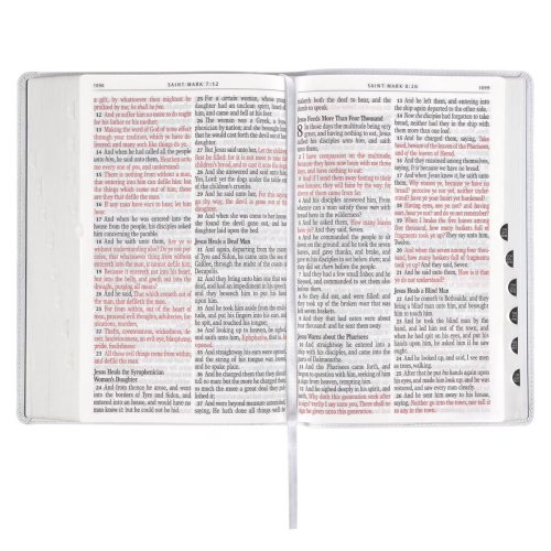 KJV Bible Giant Print Full-size Full Grain Leather, White