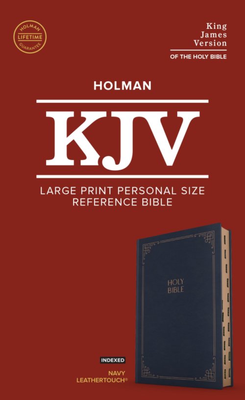 KJV Large Print Personal Size Reference Bible, Navy Leathertouch Indexed