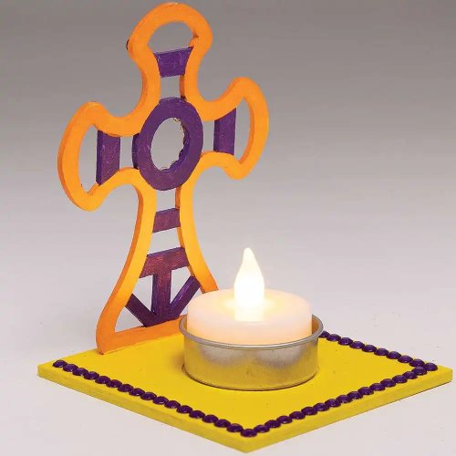 Cross Wooden Tealight Holder Kits